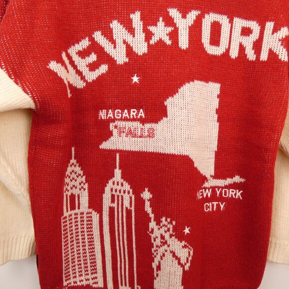 Spirit Jersey Sweater Unisex Adult M Oversized New York Red Knit Heavy Weight - Picture 12 of 12